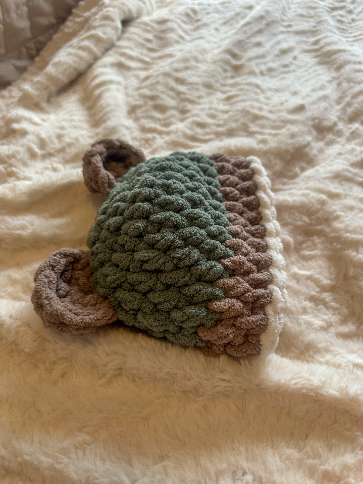 Chunky Crochet Bear Beanie - Baby
