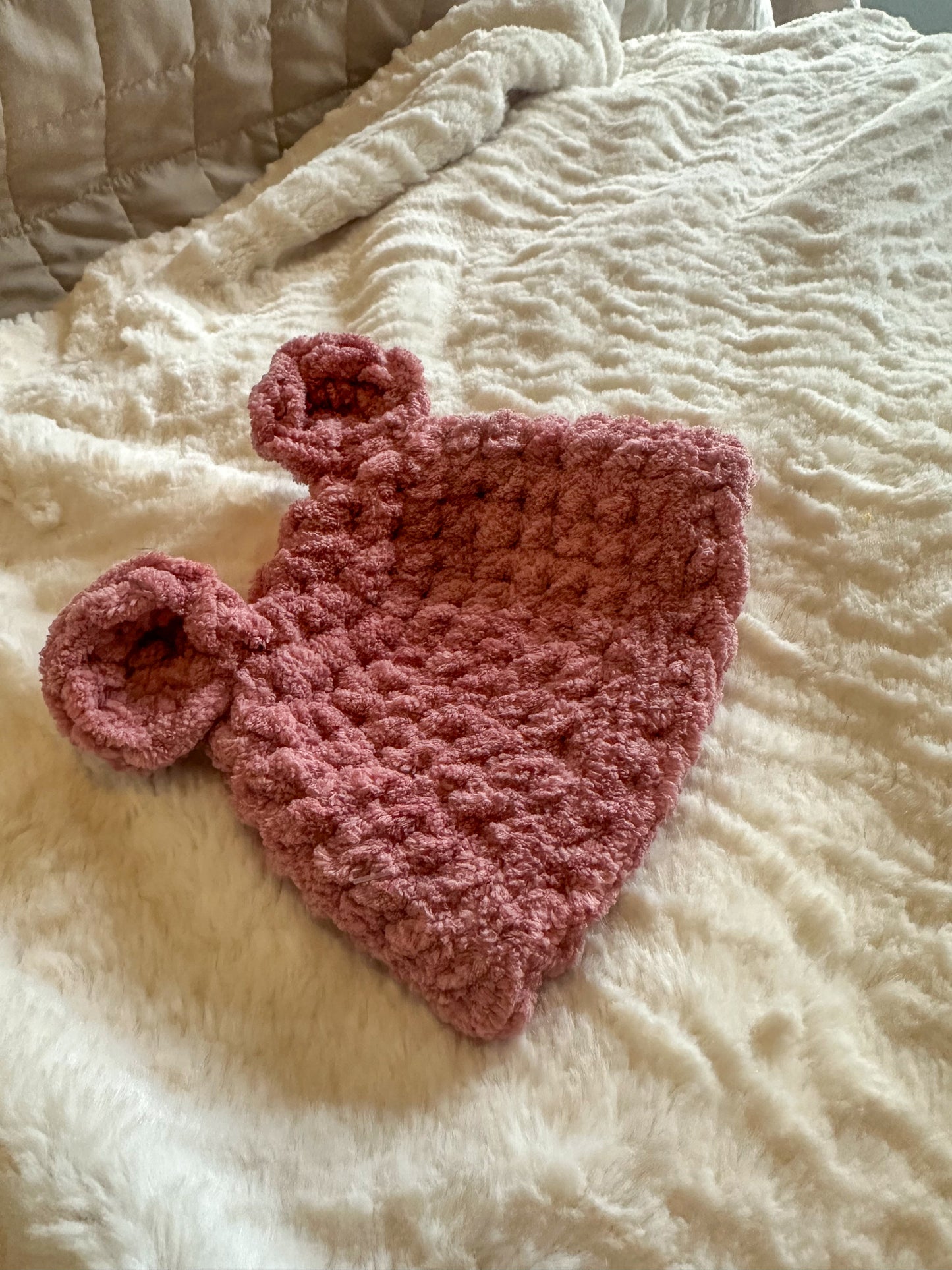 Chunky Crochet Bear Beanie - Baby