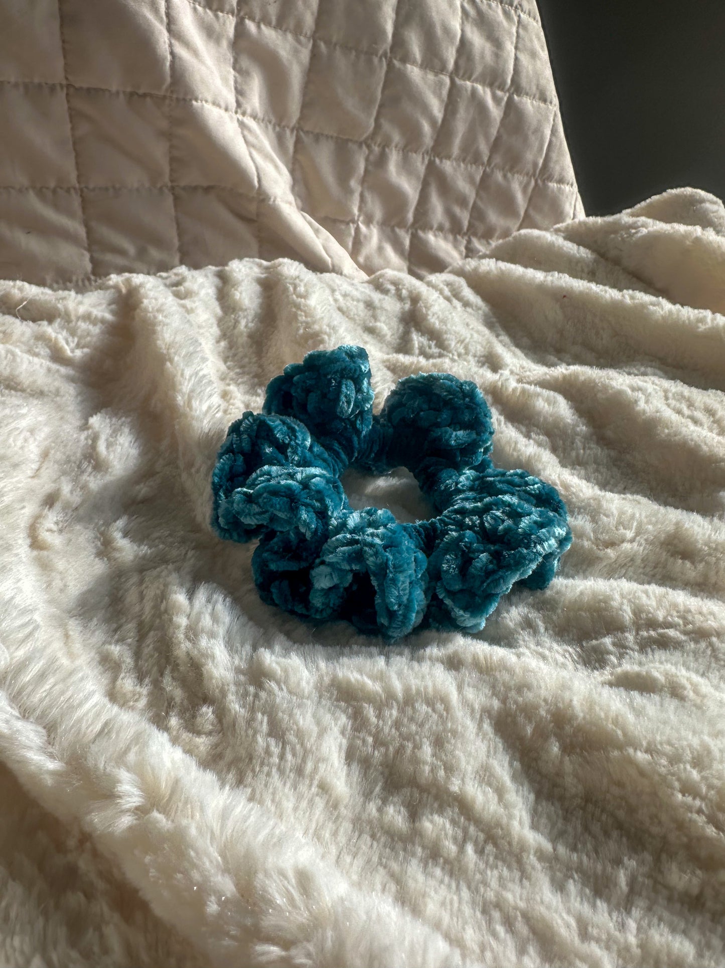 Crocheted Velvet Scrunchie