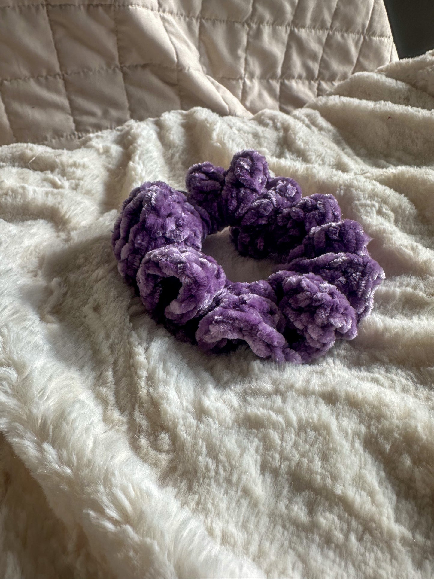 Crocheted Velvet Scrunchie
