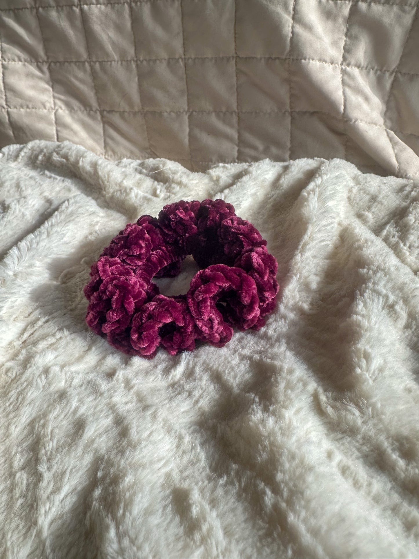 Crocheted Velvet Scrunchie