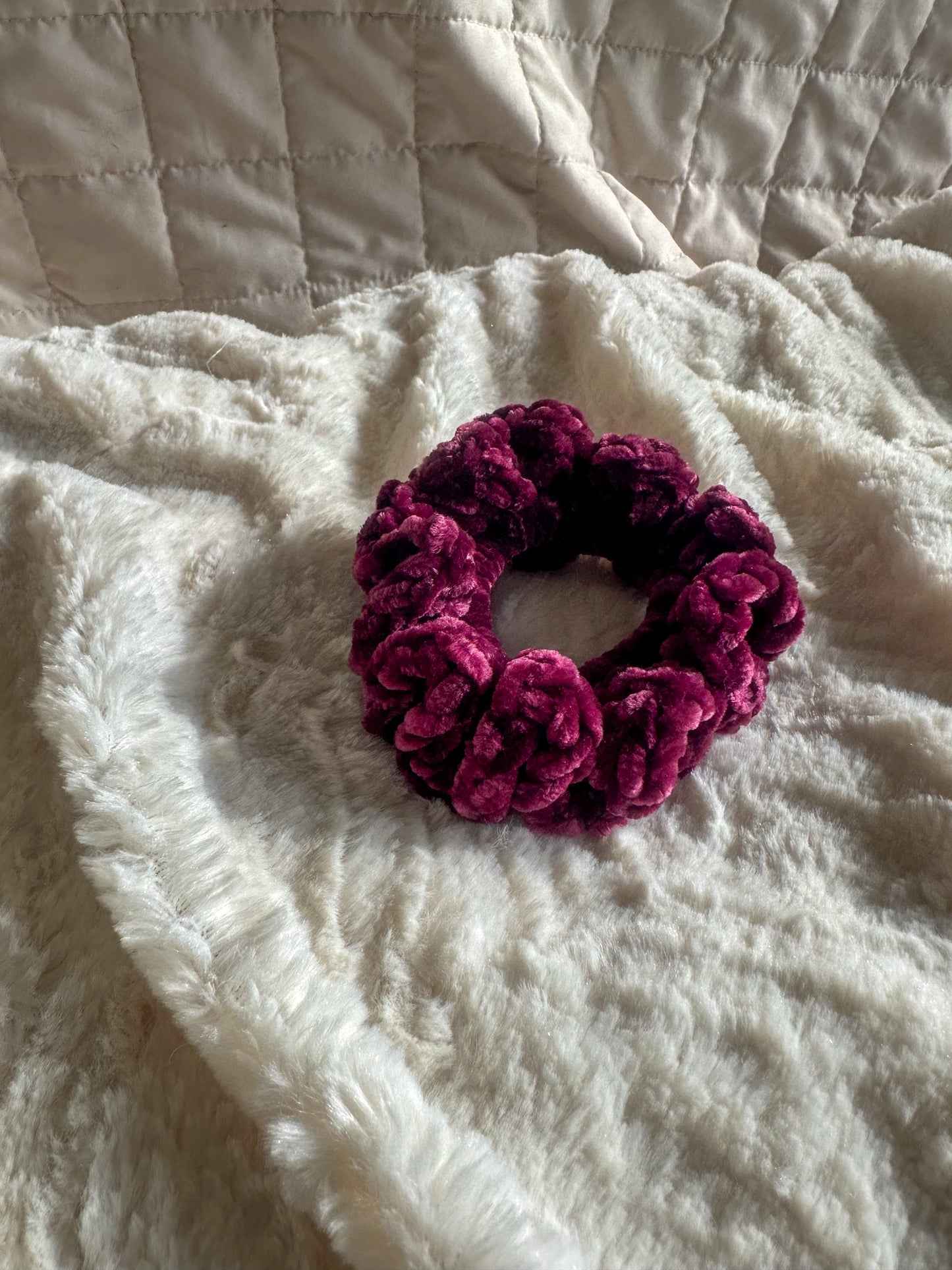 Crocheted Velvet Scrunchie