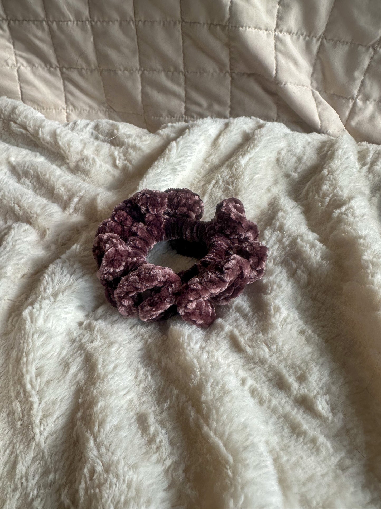 Crocheted Velvet Scrunchie