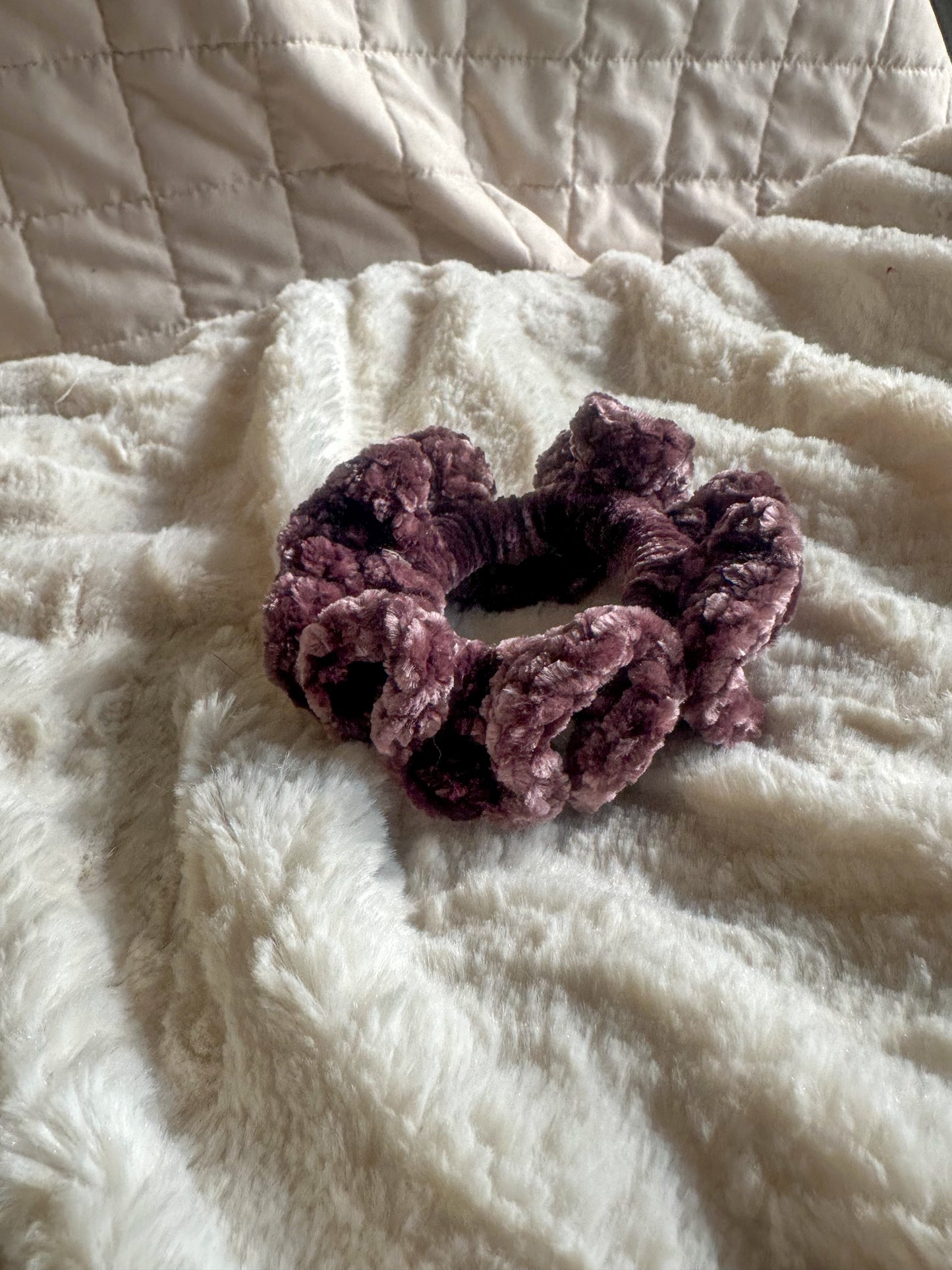Crocheted Velvet Scrunchie