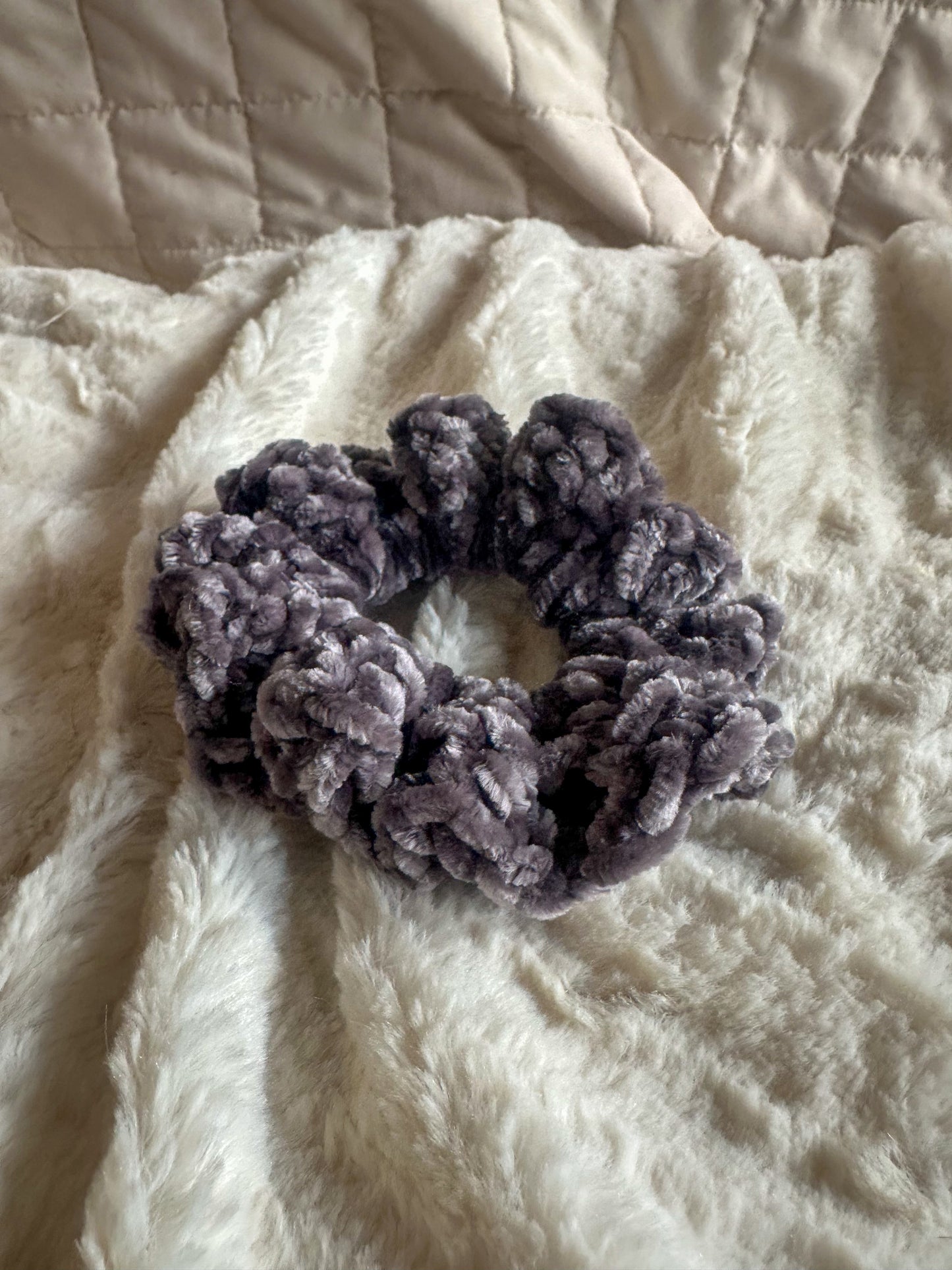 Crocheted Velvet Scrunchie