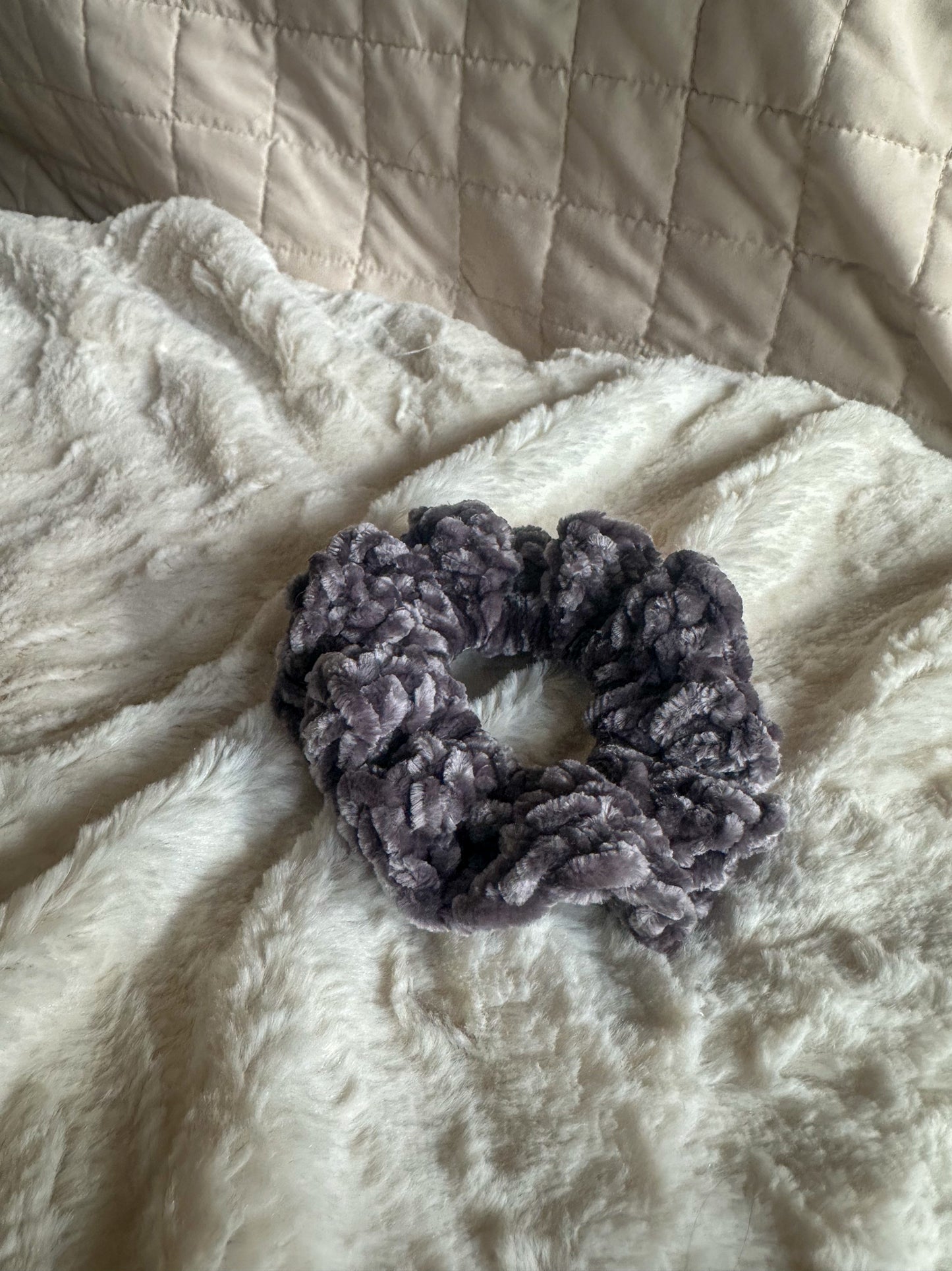 Crocheted Velvet Scrunchie