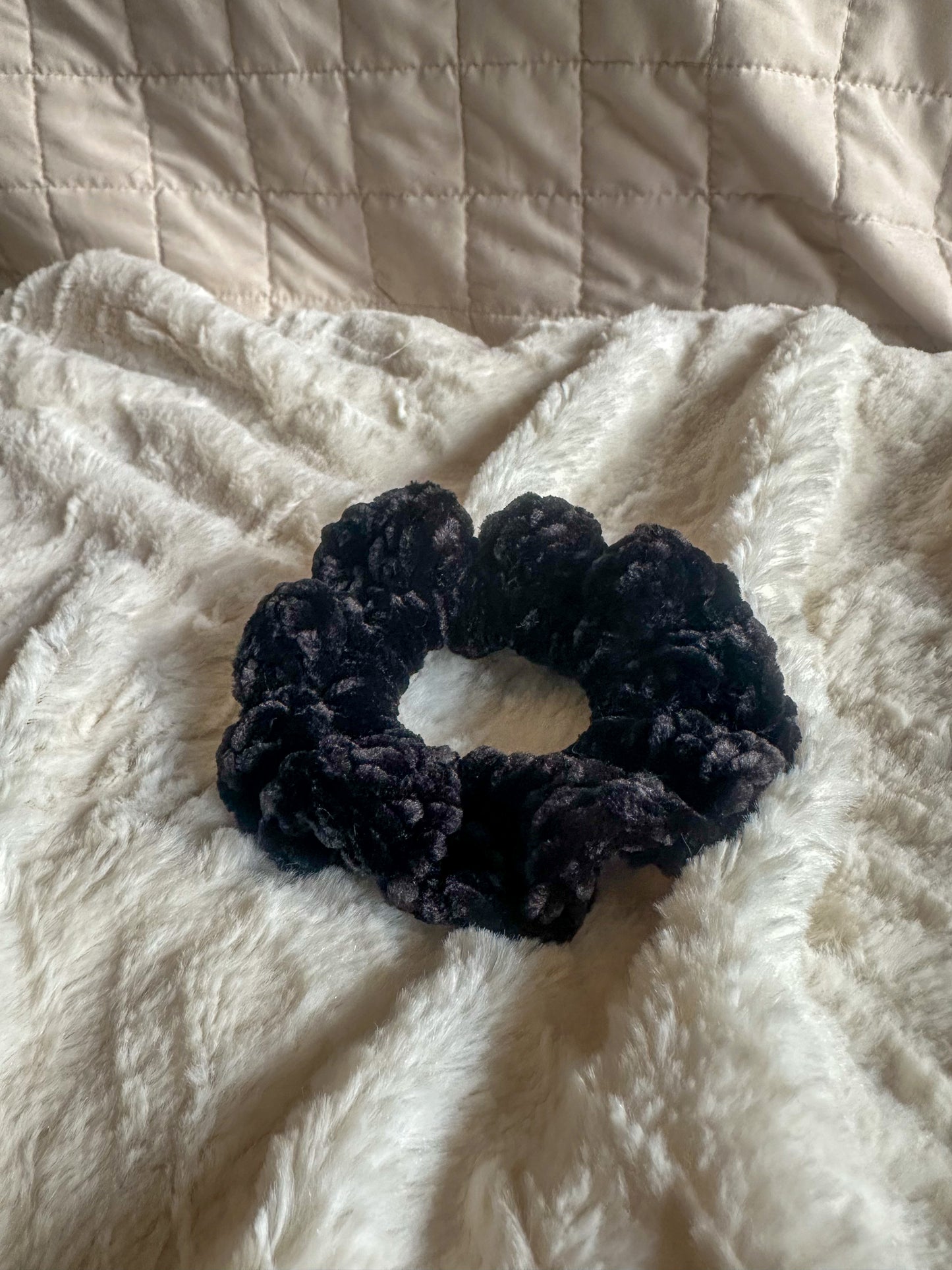Crocheted Velvet Scrunchie