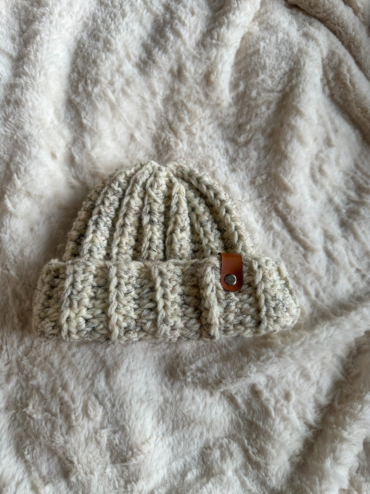 Wool Tweed Crochet Hat 6-12 months