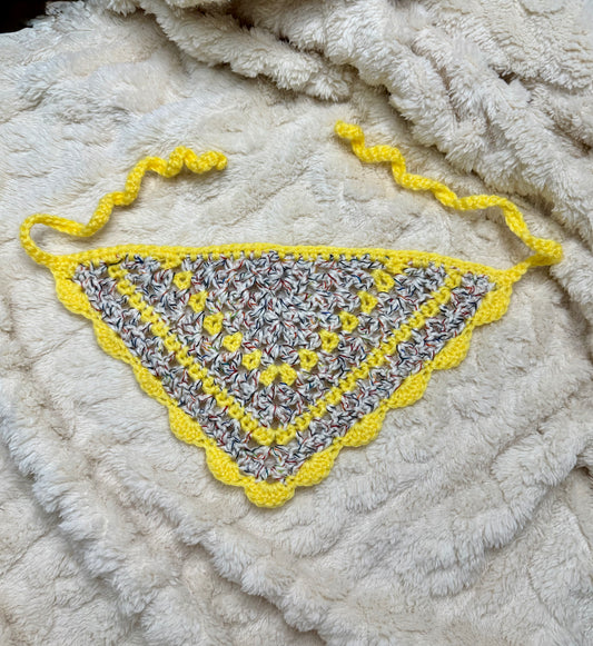 Crochet Bandana Yellow/Multicolor